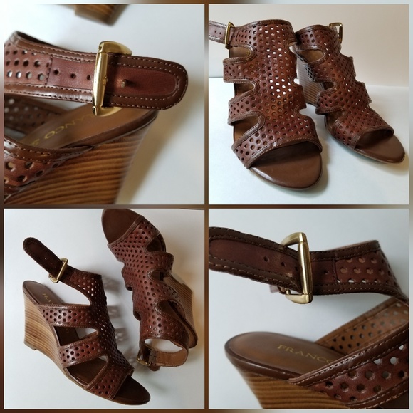 Franco Sarto ❤ Brown Wedge Gavel Sandals - Picture 8 of 8